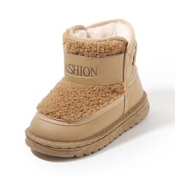 luxury fashion cute soft kids snow boots, winter girls short boots plush, outdoor non slip school hiking cotton shoes