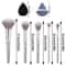 Makeup Brush Set with Diamond Handles, Soft Bristle Blush Eyeshadow Contouring Brush, Makeup Sponge Powder Puf
