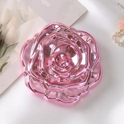 rose flower portable mini mirror, double sided small pocket makeup mirror, compact hand mirror for travel and beauty
