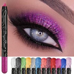 glitter metallic purple eyeshadow pencil, silkworm liner pen highlighter, long lasting gold blue cream eye shadow stick