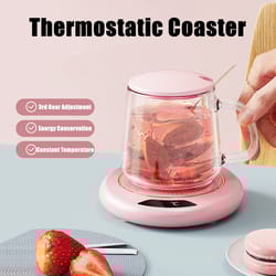 1pc thermostatic heating coaster usb, 3-speed adjustment (55°-75°), home & office heating cup mat for coffee & tea