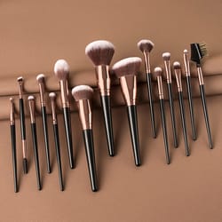 black makeup brush sets professional natural fiber hair brush foundation kakubi contour eyeshadow blending beauty tool