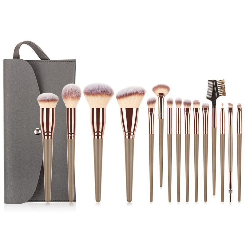 Black Makeup Brush Sets Professional Natural Fiber Hair Brush Foundation Kakubi Contour Eyeshadow B 6