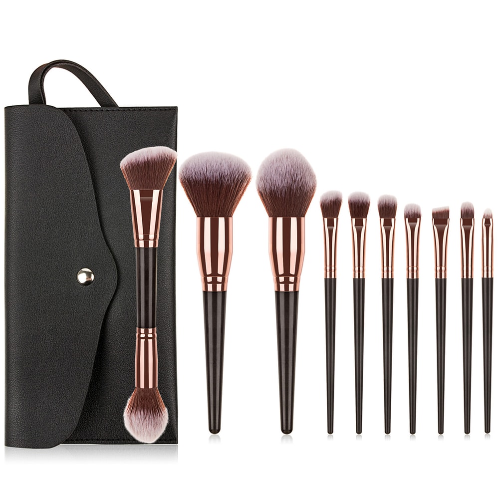 Black Makeup Brush Sets Professional Natural Fiber Hair Brush Foundation Kakubi Contour Eyeshadow B 9
