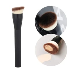 flat top foundation makeup brushes, flat angled contour brush for liquid cream, bronzer blending buffing makeup tool