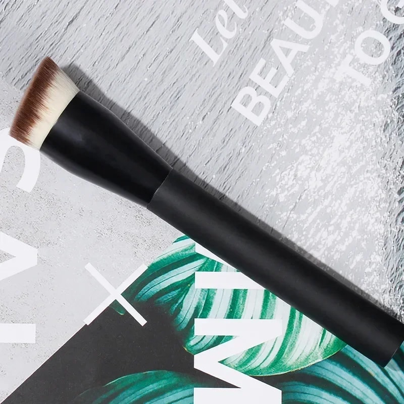 Flat Top Foundation Makeup Brushes, Flat Angled Contour Brush for Liquid Cream, Bronzer Blending Buffing Makeup Tool