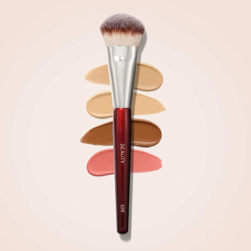 Makeup Brush Mini Contoured Foundation Brush Face Brush for Cream or Liquid Foundations, Blush, Bronzer, Highlighter