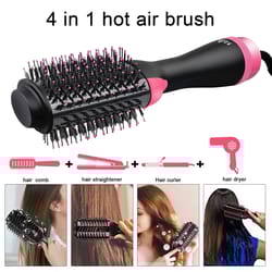 4 in 1 women hair dryer brush, hair dryer straightener curler massager, one step volumizer hot air hair styling brush