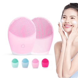 electric silicone facial cleanser massager, beauty machine skincare massage tool, deep pore vibration cleaning