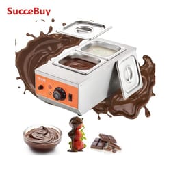 succebuy 2 3 tanks electric chocolate tempering machine, chocolate cascade melting pot for kitchen appliance melt flow