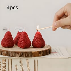 strawberry shaped scented candles, 4pcs realistic fruit aromatherapy candles, miniature photo prop candles, gift set