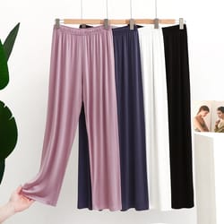 soft modal pajama pants for women, mosquito proof sleepwear, relaxed fit thin homewear, smooth draping long pants