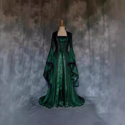 new vintage dress, elegant century long dress, fashionable vintage style for halloween