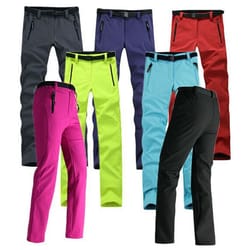women's thermal softshell pants, waterproof fleece lined for hiking, skiing, snowboard, and outdoor trekking