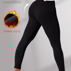 plus size fleece lined leggings, super soft thermal warm pants for women, cold winter running, workout, and yoga
