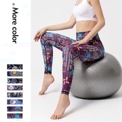 cloud hide women's high waist leggings, plus size yoga pants, fitness gym running tights, sexy print workout trousers