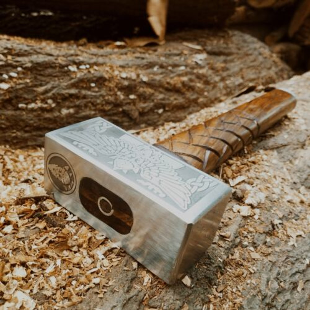 Handmade Carbon steel Viking Hammer with Kalapax face  Thor Hammer  Unique (11).jpg