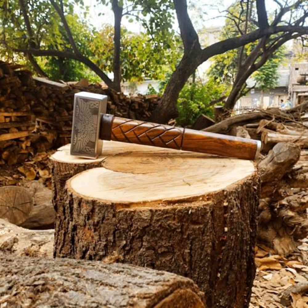 Handmade Carbon steel Viking Hammer with Kalapax face  Thor Hammer  Unique (14).jpg