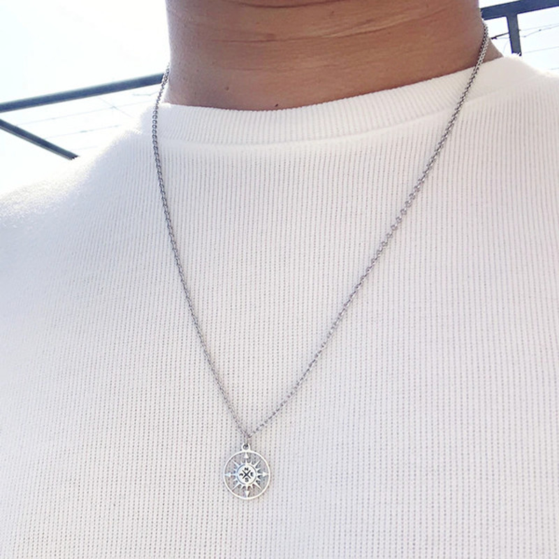 Silver Compass Necklace For Women & Men (3).jpg
