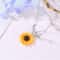 Zinc Alloy Sunflower Pendant Necklace With Leaves 2