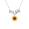 Zinc Alloy Sunflower Pendant Necklace With Leaves 3