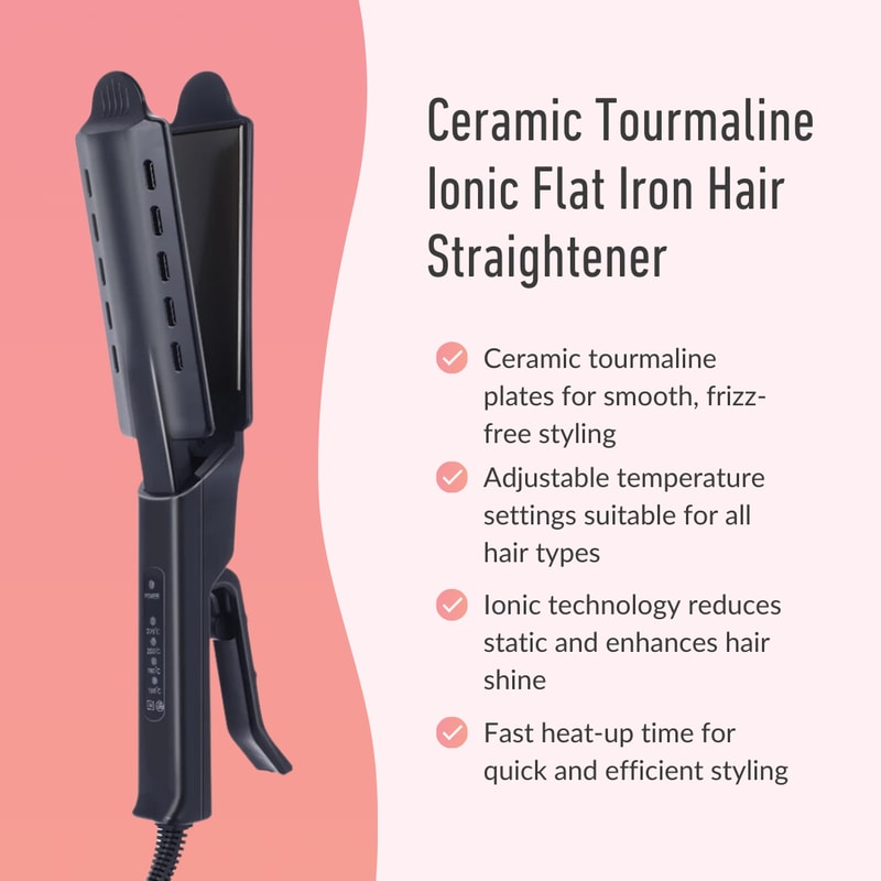 New Ceramic Tourmaline Ionic Flat Iron Hair Straightener 4
