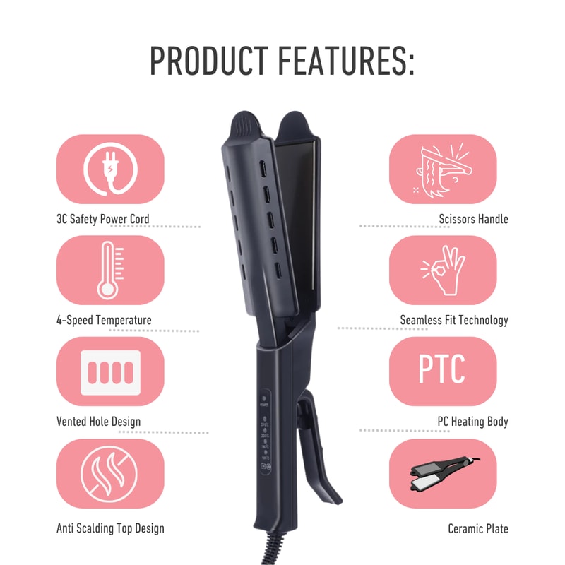 New Ceramic Tourmaline Ionic Flat Iron Hair Straightener 5