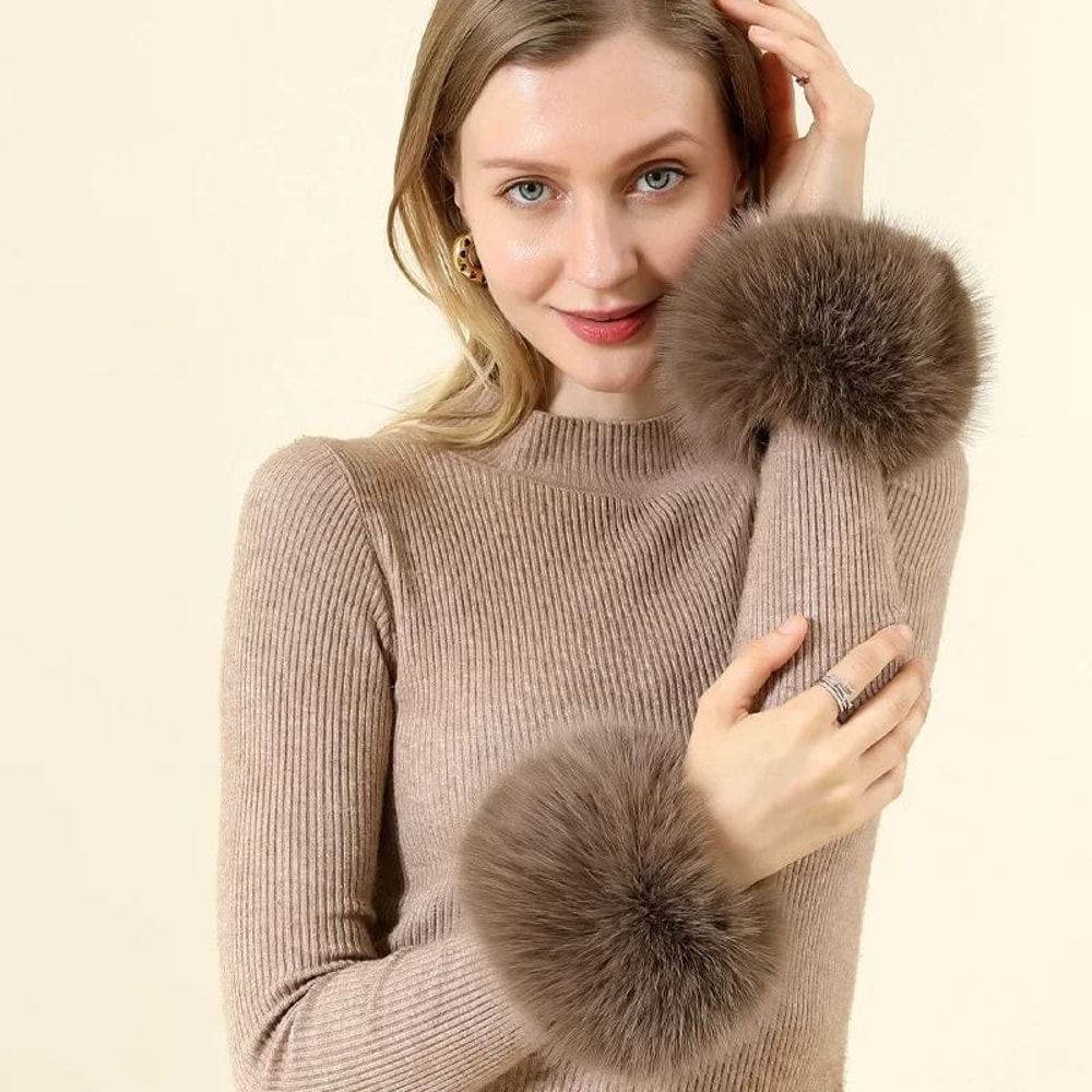 Buy Fluffy Faux Fur Wrist Cuffs