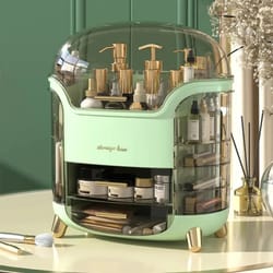 dustproof large capacity makeup container, transparent jewelry & lipstick box for vanity & bathroom use