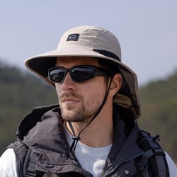 unisex xinbaoguan 9249 summer fisherman hat, large brim, quick-dry polyester sunshade with shawl design