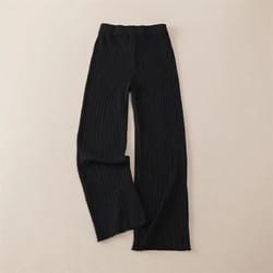 women autumn winter thick knitted pant, wide leg fashion straight trousers, casual elastic knit pants striped pantalon