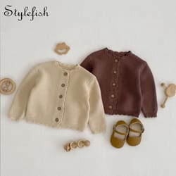 baby sweater spring new baby clothing children round neck handmade hooked edge knitted sweater for 0-3 year girls boys