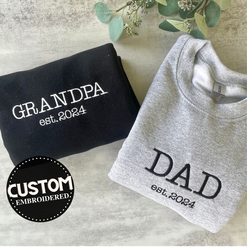 Embroidered Personalized Grandpa Sweatshirt, Custom Grandpa Sweatshirt, Gift for Grandpa, Personalized Gift for Grandpa, Christmas Gift.jpg
