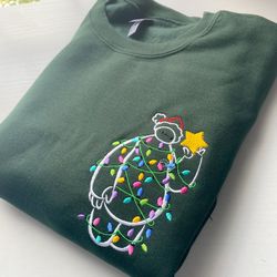 Baymax Christmas Lights Embroidered Sweatshirt  Disney Embroidered Crewneck
