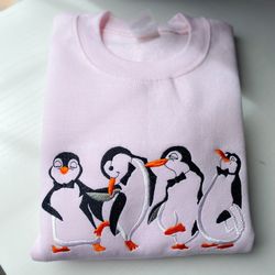 Mary Poppins Penguins Embroidered Sweatshirt  Disney Embroidered Sweatshirt  Disney World  Disneyland  Embroidered Crewn