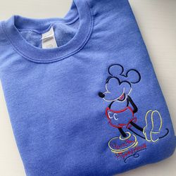 Mickey Mouse Embroidered Sweatshirt  Disney World  Disneyland Embroidered Crewneck  Hoodie  Quarter Zip  Full Zip