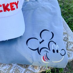 Mickey Mouse Embroidered Sweatshirt  Disney World  Disneyland Embroidered Crewneck  Hoodie