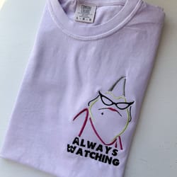 roz always watching embroidered sweatshirt disney monsters embroidered crewneck disney world disneyland hoodie quarte