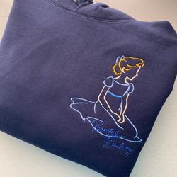 Wendy Autograph Embroidered Sweatshirt  Hoodie  Disney Peter Pan Sweatshirt  Quarter Zip  Hoodie  Disney World Disneylan