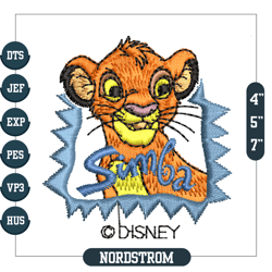 the lion king simba iron on embroidery, lion king embroidery