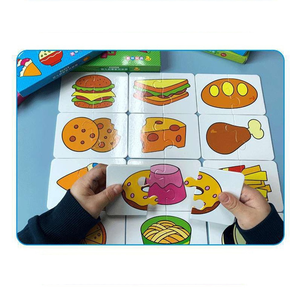 Educational Puzzle Toy For Kids Matching Card Game Baby Cognitive Fruit Animal Learning Montessori 11