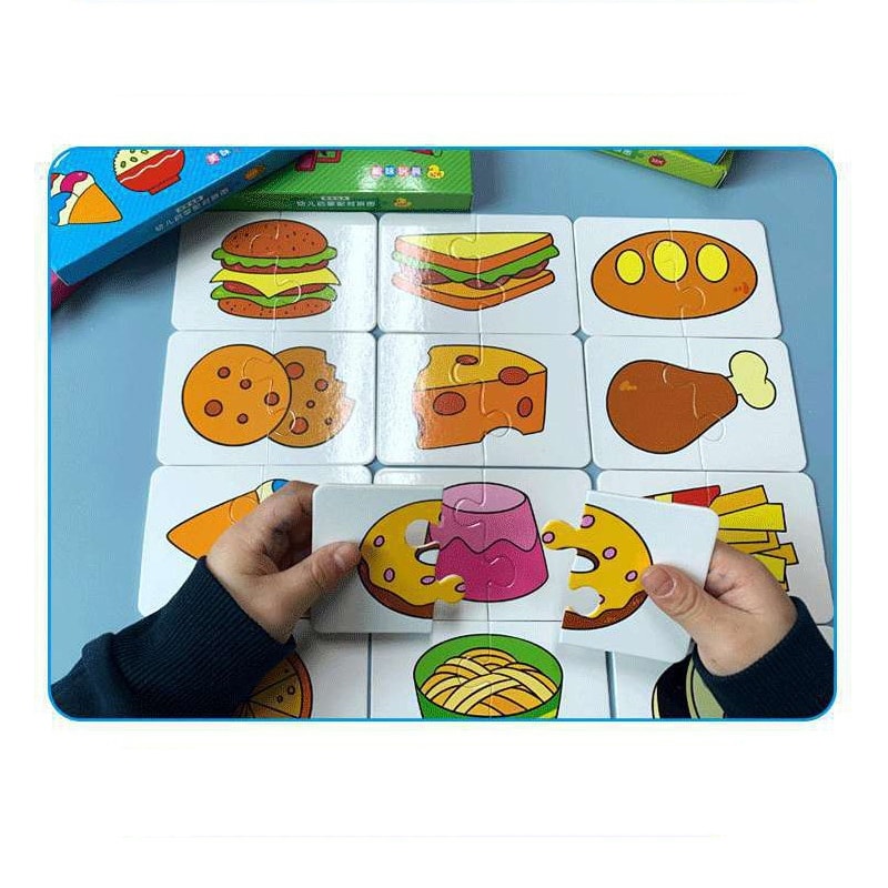 Educational Puzzle Toy For Kids Matching Card Game Baby Cognitive Fruit Animal Learning Montessori 11