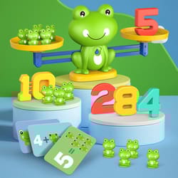 interactive frog math balance scale toy for kids - number learning, counting educational montessori toy