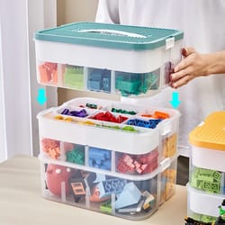 plastic storage box for lego & puzzle parts – kidroom toy organizer