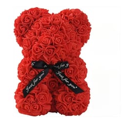artificial rose bear - eternal flower teddy bear for mom | perfect mother's day, birthday, valentine's day, anniversary