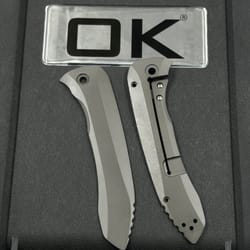 folding tactical knife with titanium handle outdoor survival tool