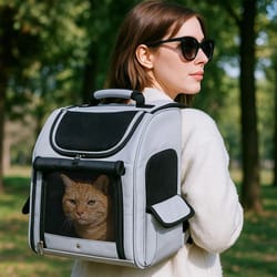 expandable outdoor pet backpack carrier for small pets - comfortable cat & dog travel bag with ventilation