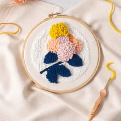 punch needle embroidery kit for beginners cross stitching tool set with wooden and metal needles