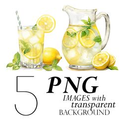 Watercolor Lemonade Clipart Png Transparent Background, Lemonade Pitcher Clipart, Glass of Lemonade Png Images