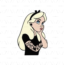 punk girl alice in wonderland svg layered file